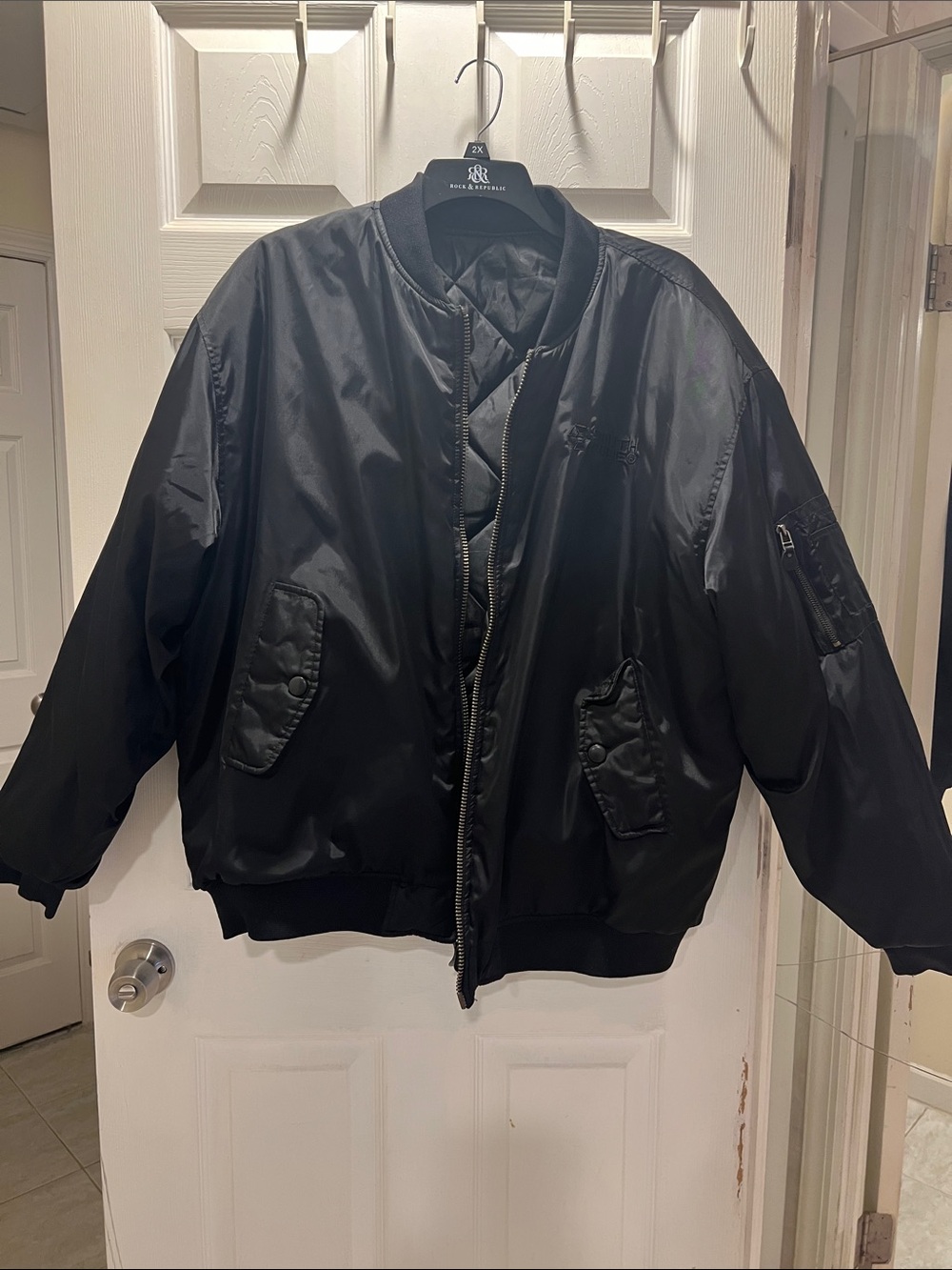 South Pole Black Men's Reversible Bomber Jacket